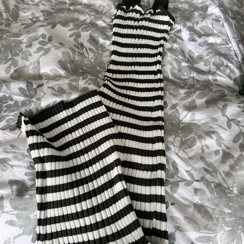 Striped Green and White Maxi Dress